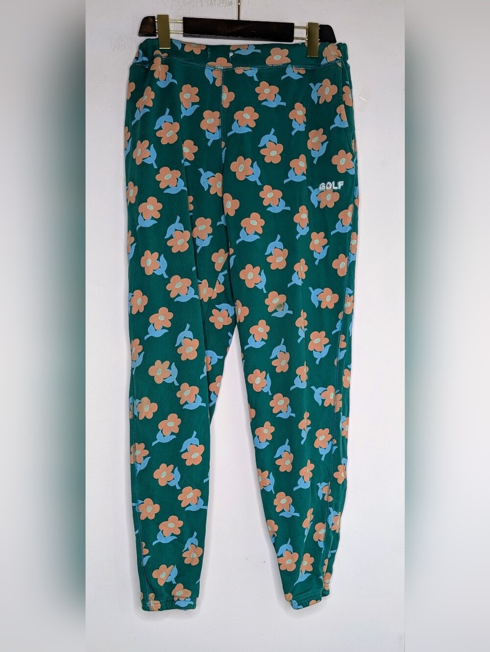 Golf Wang Tyler The Creator ‘Find Some Time’ Sweatpants Green Flower Size Medium